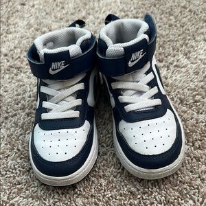 Nike Blue and White High-Top Sneakers